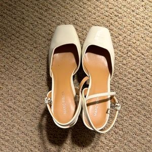 Milky White Square-toes Marc Fisher Heels 9.5